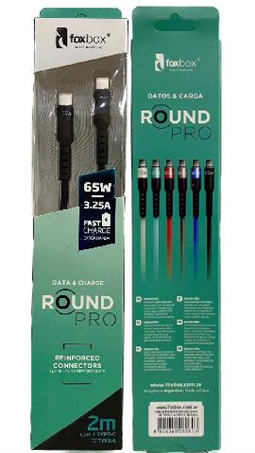 Cable Round Pro C a C 3.1A 2 mts Foxbox