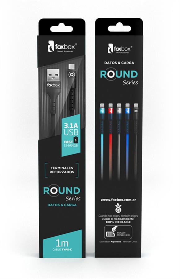 Cable Round Tipo C 3.1A 1 mt Foxbox