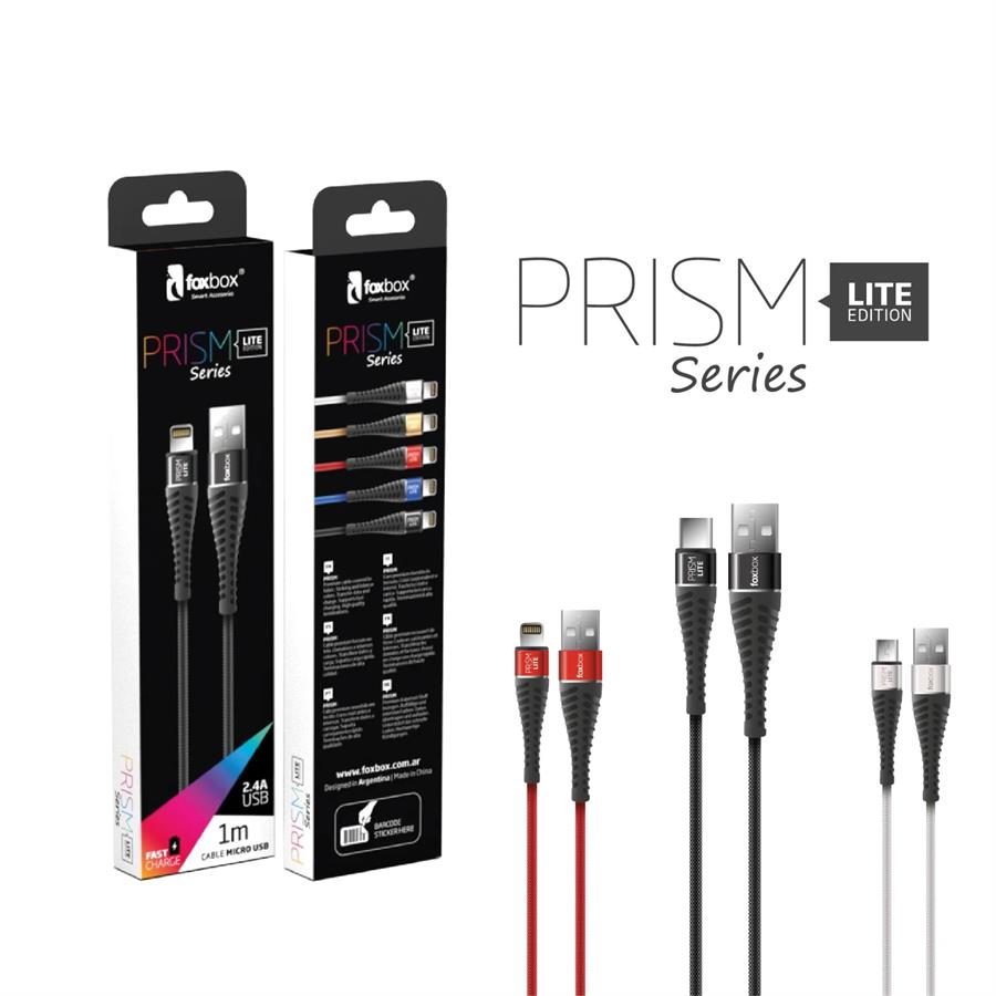 Cable Prism Lite 2.4A Micro usb 1 mt Foxbox