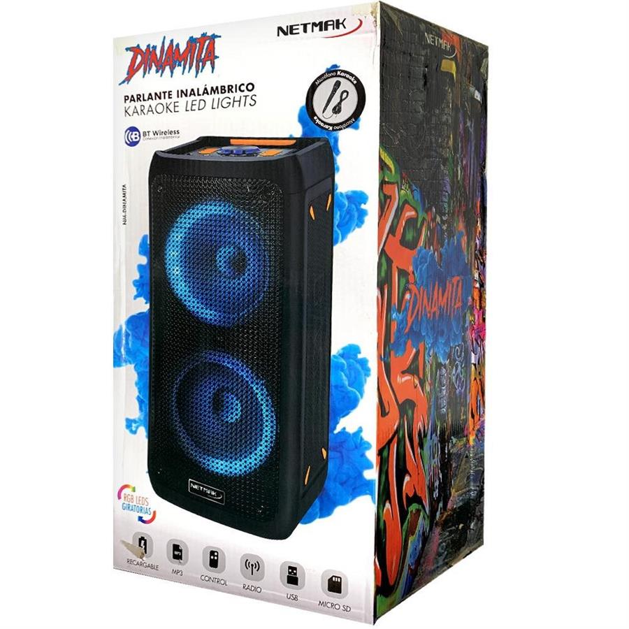 Parlante Bluetooth Karaoke Dinamita Doble 8"