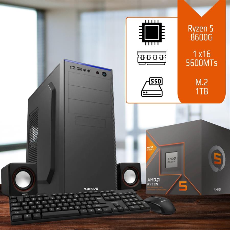 PC Armada de Oficina Ryzen 5 8600G 16GB 5600MHz SSD 1TB