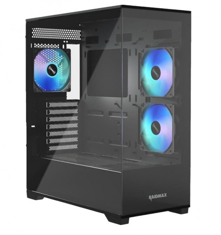Gabinete Gamer Raidmax Infinita I801 Fishtank ARGB TG Black
