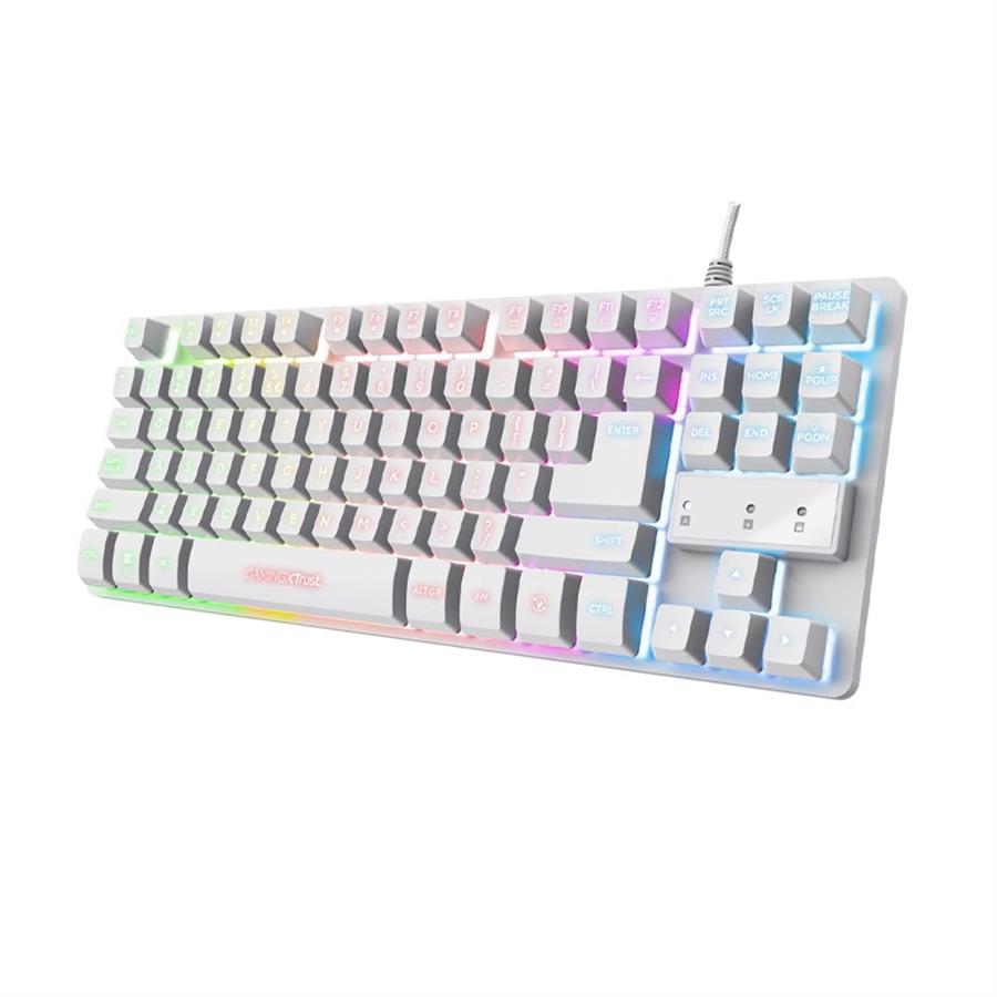 TECLADO TRUST THADO TKL ES WHITE GXT833W