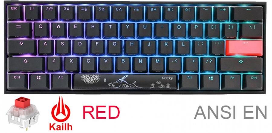 TECLADO DUCKY MECHA MINI V2 RGB Kailh BOX PBT DOUBLE-SHOT - INGLES (consultar colores de switch)