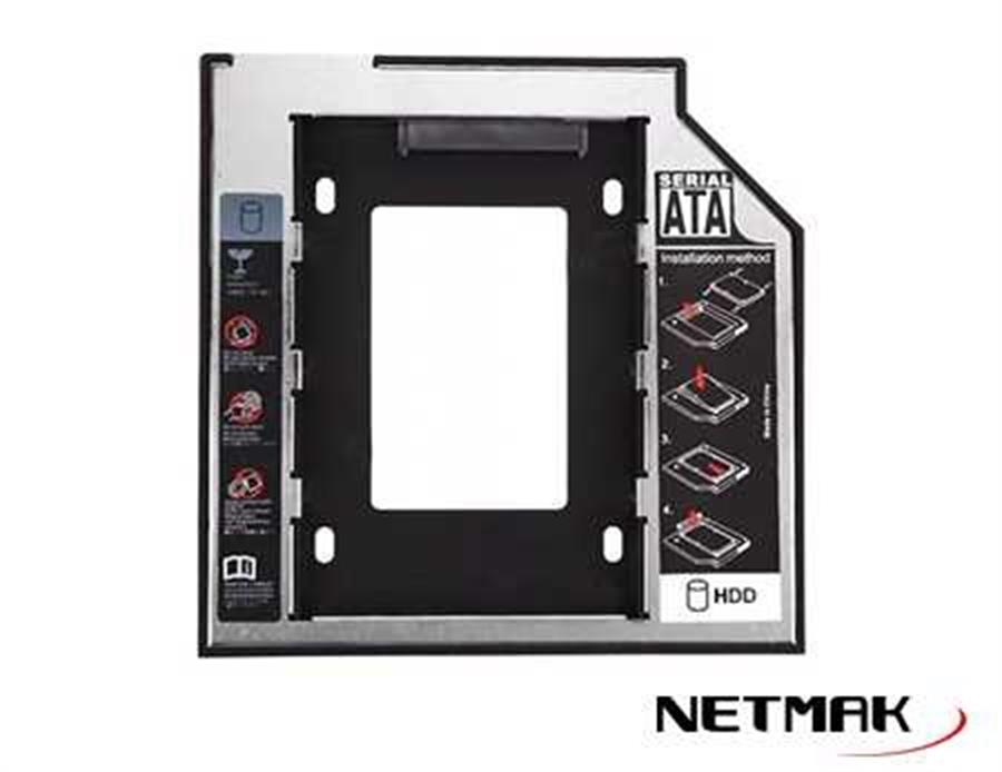 Caddy para discos 2.5" Netmak 9.5 mm