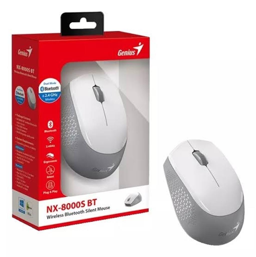 Mouse Inalámbrico Genius Bluetooth NX-8000s Blanco