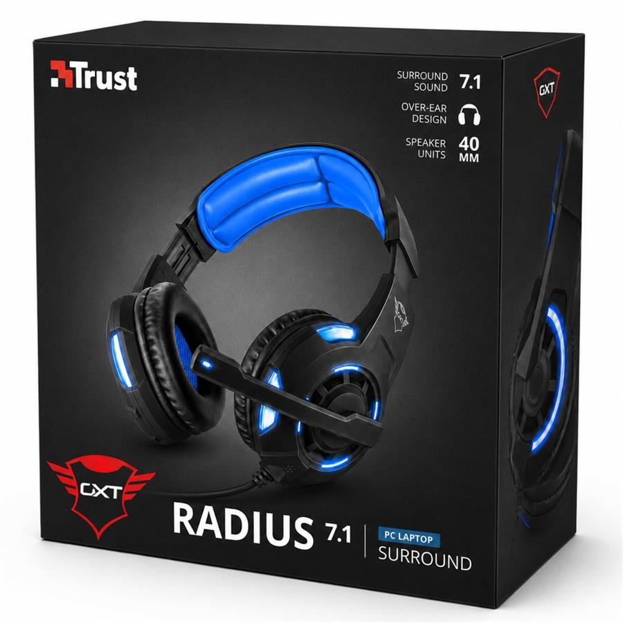 AURICULAR GAMER TRUST RADIUS GXT350 7.1 BLACK