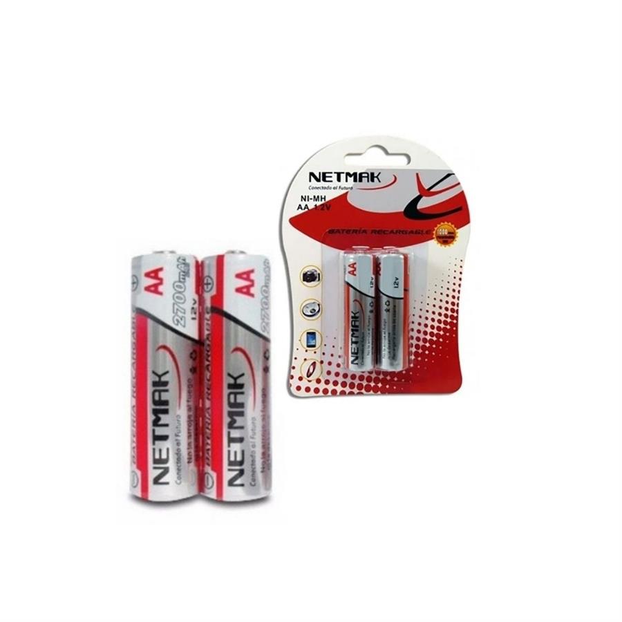 Pila Recargable Blister X2 AA 2700mAh 1.2v Netmak (NM-AA270)