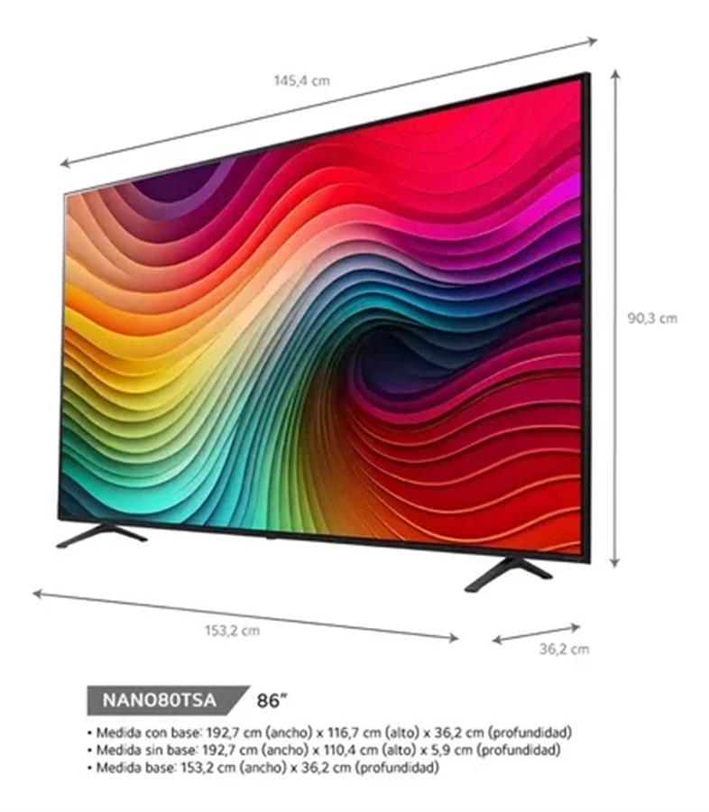 TELEVISOR LG 86NONO80 UHD 4K NANO CELL 86"