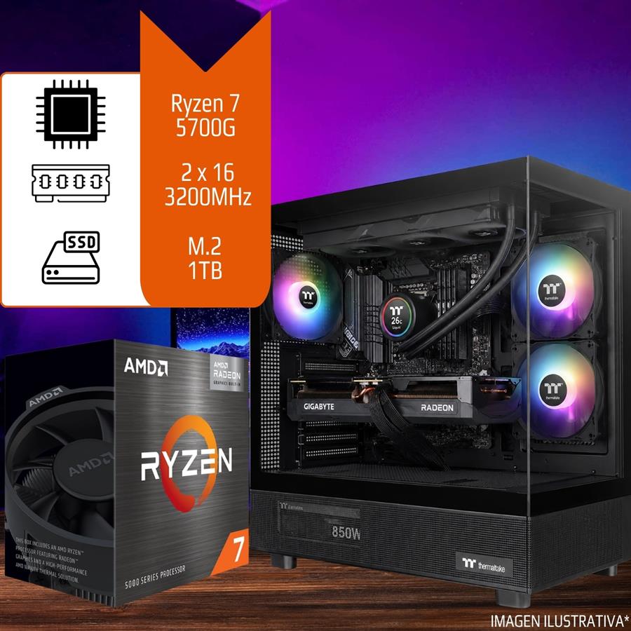 Pc Gamer / Diseño Ryzen 7 5700G 32GB (2x16GB) 3200MHz SSD M.2 1TB