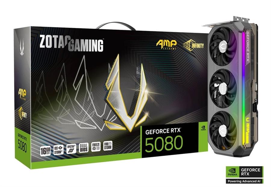 Placa De Video Zotac RTX 5080 AMP Extreme Infinity 16GB GDDR7