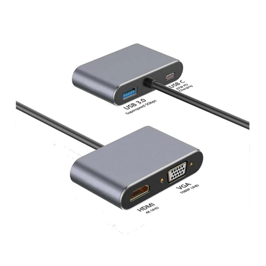 Hub Adaptador Tipo-C 4 en 1 Netmak (NM-4EN1)