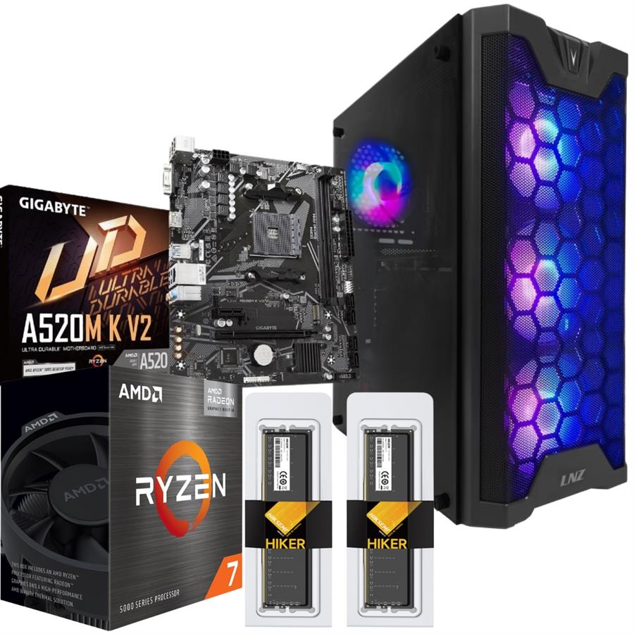 PC Ecovision AMD Ryzen 7 5700G + 32GB (2x16GB) + 1TB SSD + Combo Logitech + Adaptador Wifi