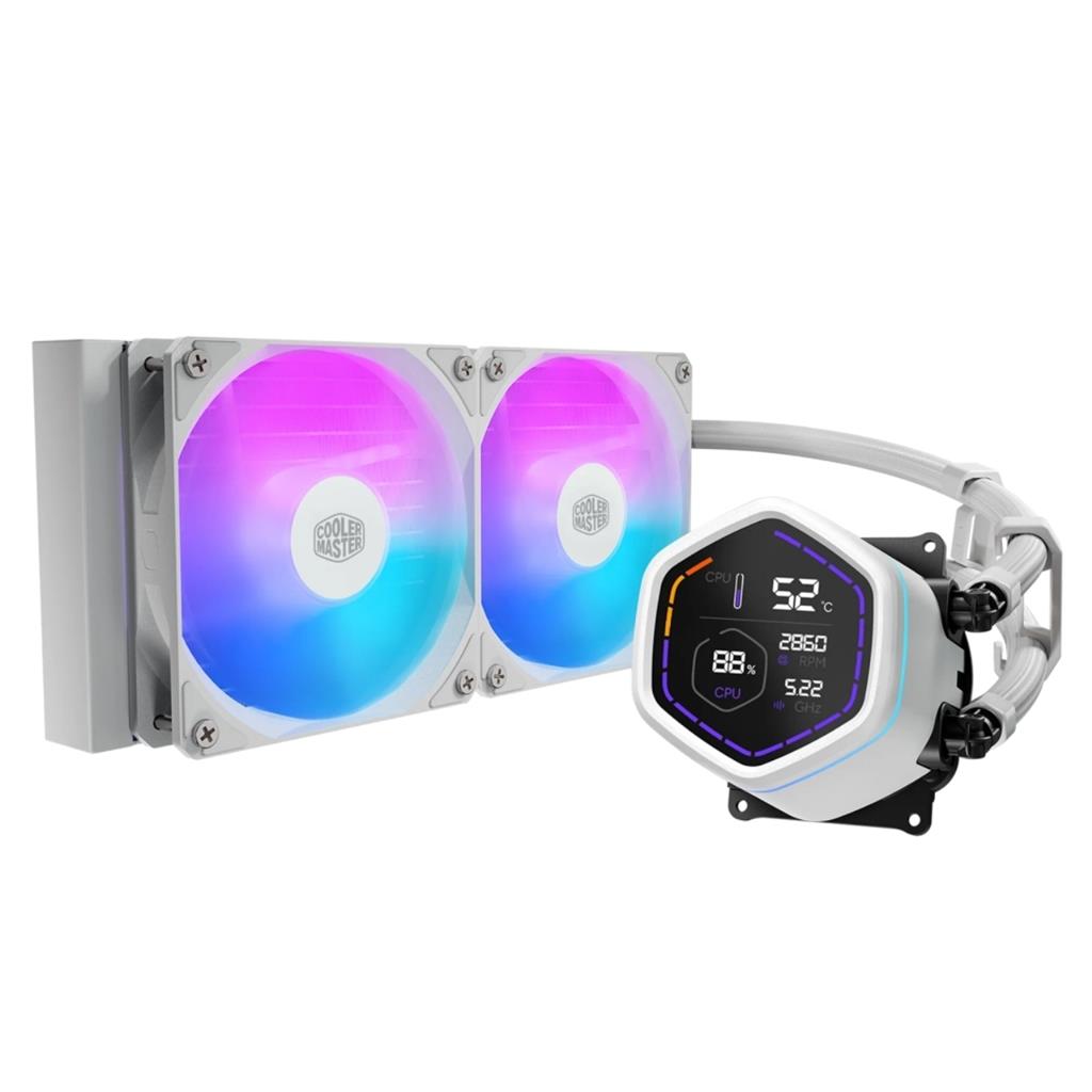 Water Cooler Cooler Master MasterLiquid Core NEX Digital 240 2 Fans 120mm ARGB White