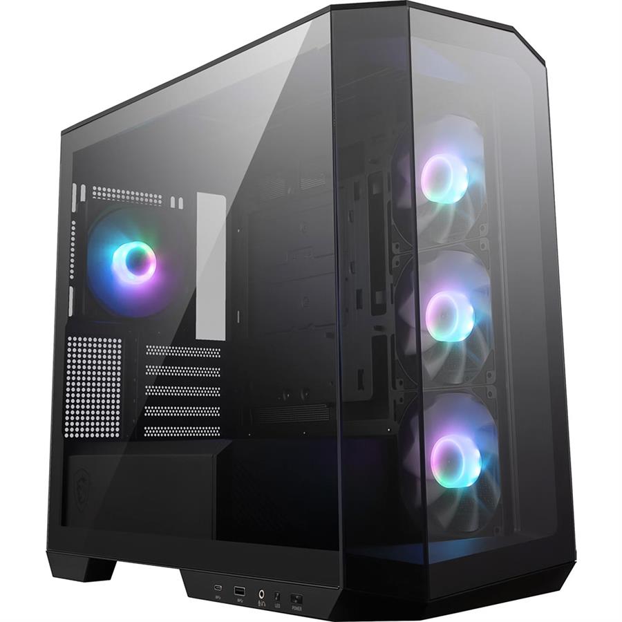 Gabinete MSI MAG PANO M100R PZ Micro ATX TG x2 ARGB Fan x4 Black (6471)
