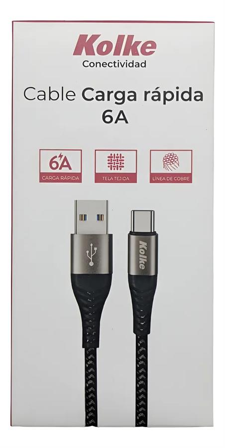 Cable Tipo-C Kolke 3.0 Carga Rapida 6A 2Mts (KCC-8556)