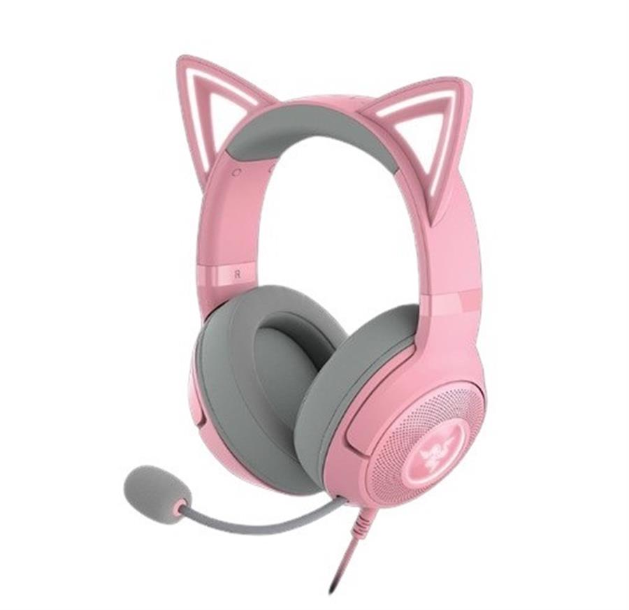 Auricular Razer Kraken Kitty V2 USB w/RGB Chroma Kitty Ears Quartz Edition