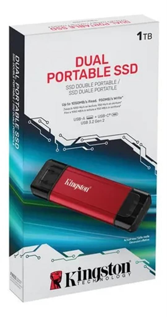 Disco SSD Externo Dual 1TB USB A-C 3.2 Gen 2 KINGSTON