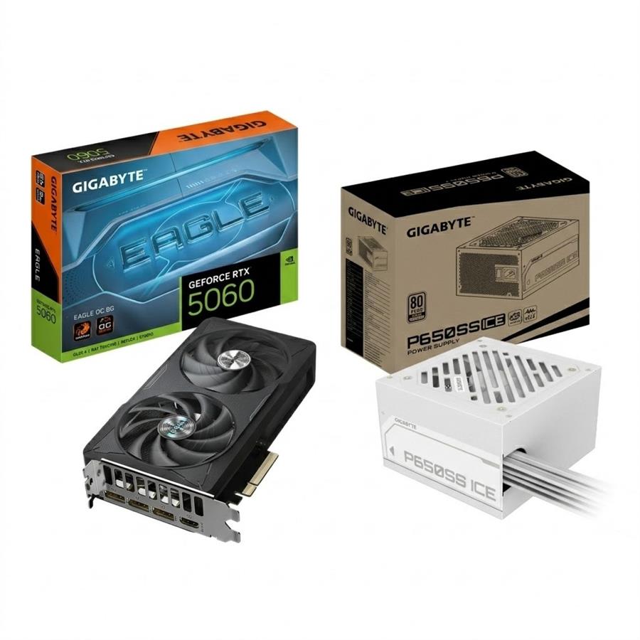 KIT GIGABYTE SILVER 650W ICE + RTX 5060 EAGLE OC 8GB