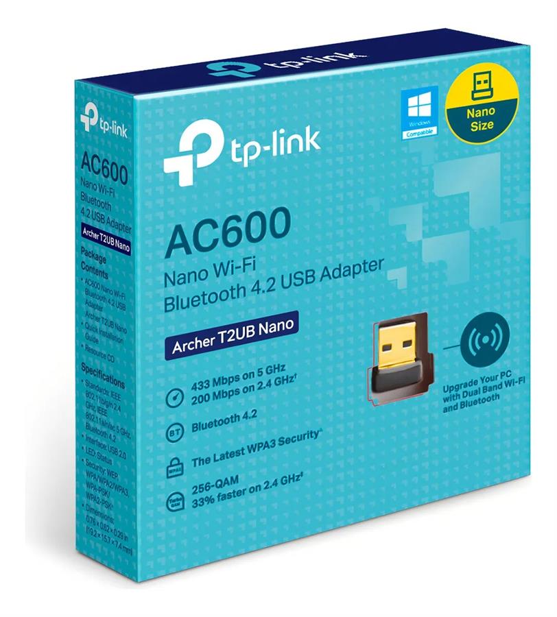 Placa Wifi + BT USB TP-LINK Wireless AC600 Dual Band (Archer T2UB Nano)
