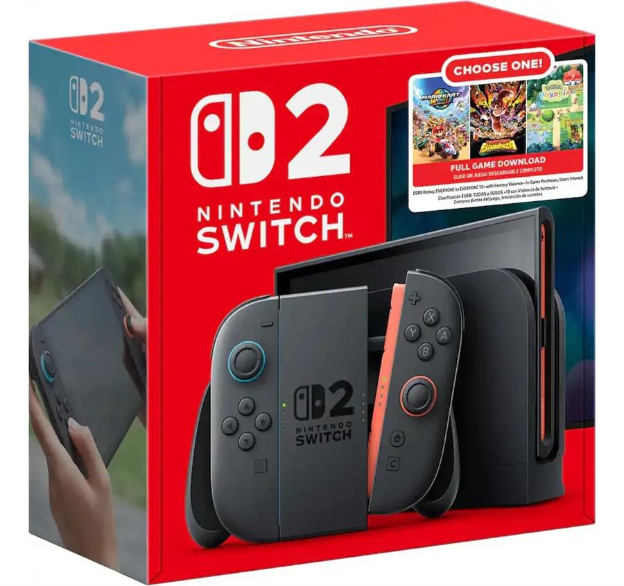Consola Nintendo Switch 2 + Juego A Elección (Mario Kart World - Donkey Kong Bananza - Pokémon Pokopia)
