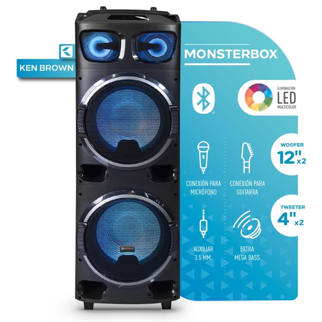 Parlante Potenciado Ken Brown Monsterbox 3 Vias Woofer