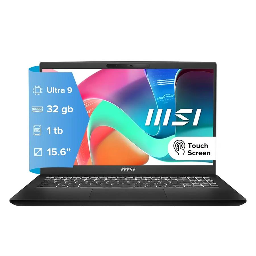 Notebook Msi Modern Core Ultra 9 270H 32GB DDR4 SSD 1TB 15,6" FHD Touchscreen