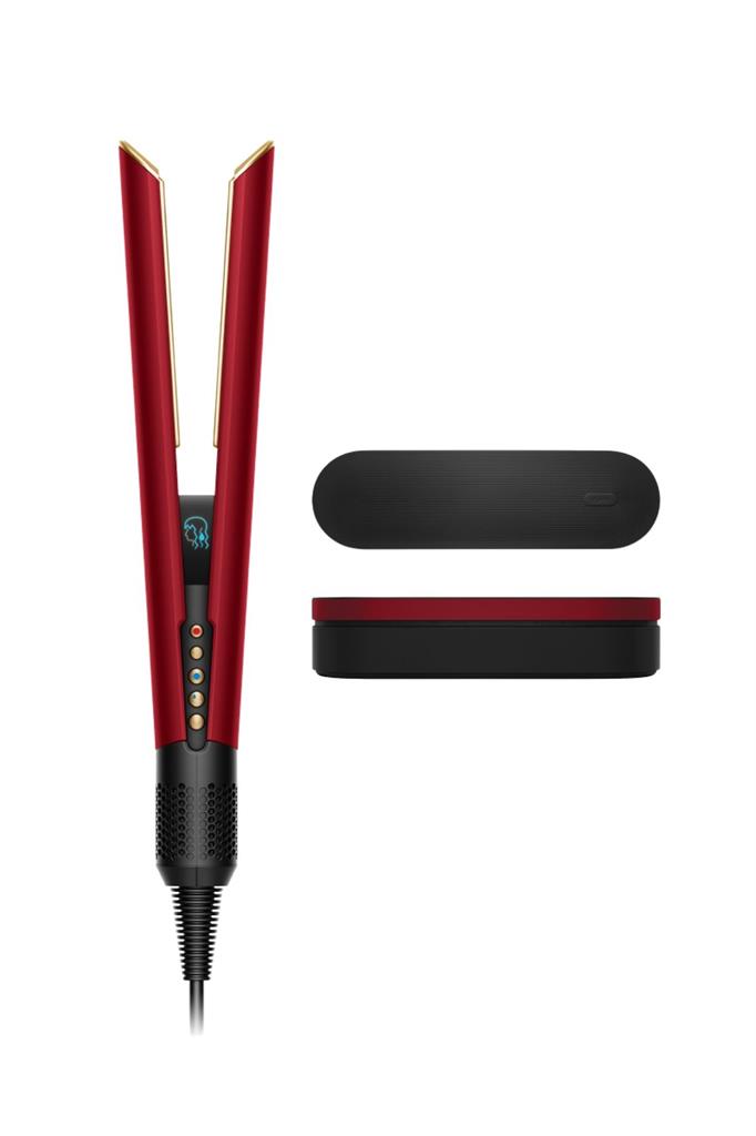 Plancha secador de pelo Dyson Airstrait Red velvet/Gold + Set de cepillos y pinzas para el pelo