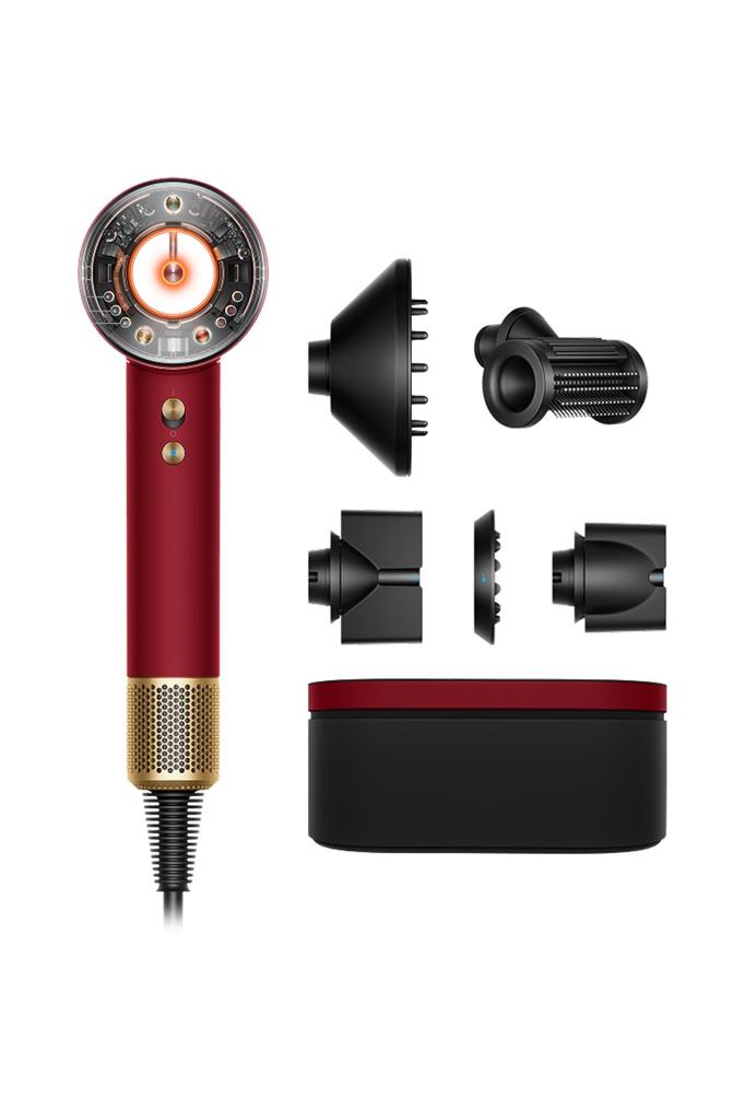 Secador de pelo Dyson Supersonic Nural™ Liso+Ondulado (Red Velvet/Gold) + Set de cepillos y pinzas