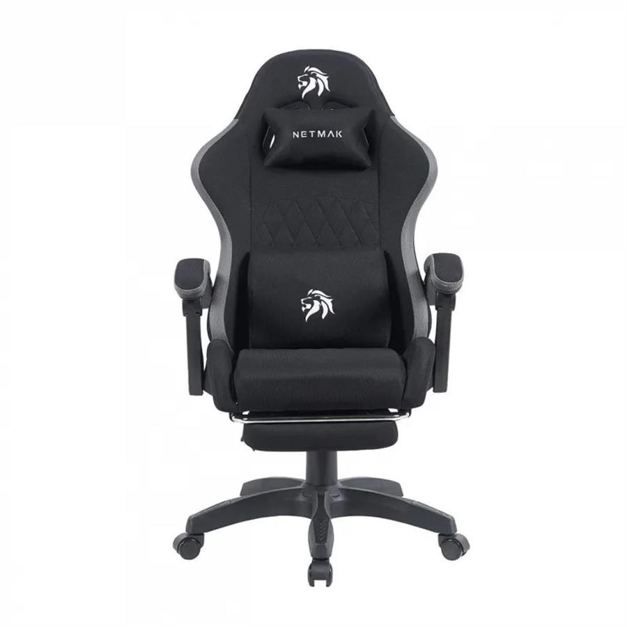 Silla gamer NETMAK NM-SG904 Negro con apoya pies