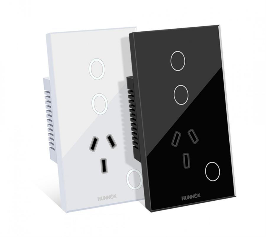 Toma corriente + Tecla Hunnox Smart Táctil 2 Canales (consultar colores disponibles)
