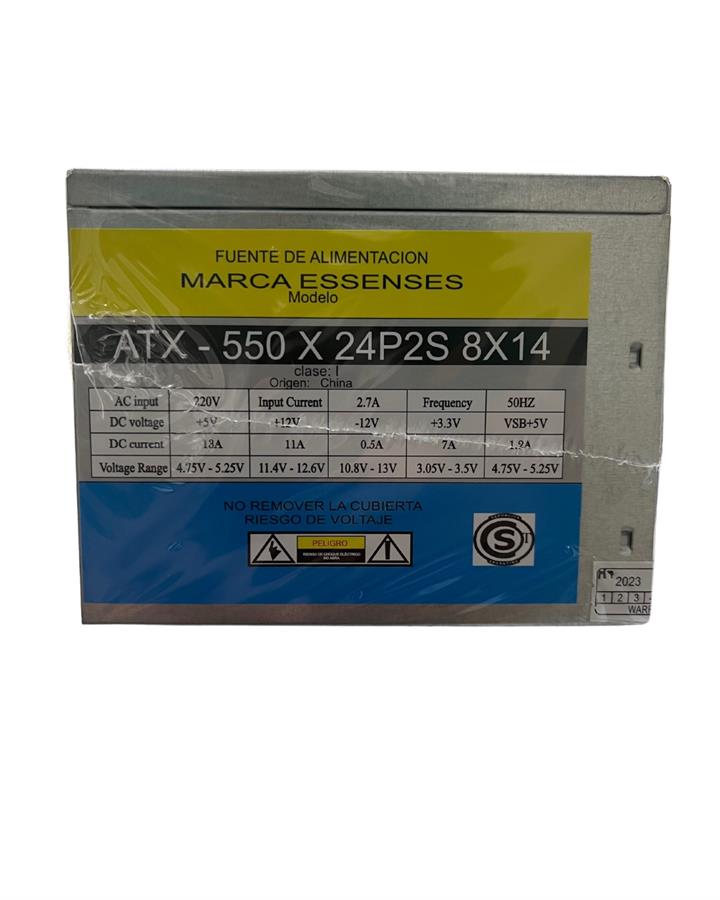 Fuente Essenses 550w ATX-550 X 24P2S 8X14