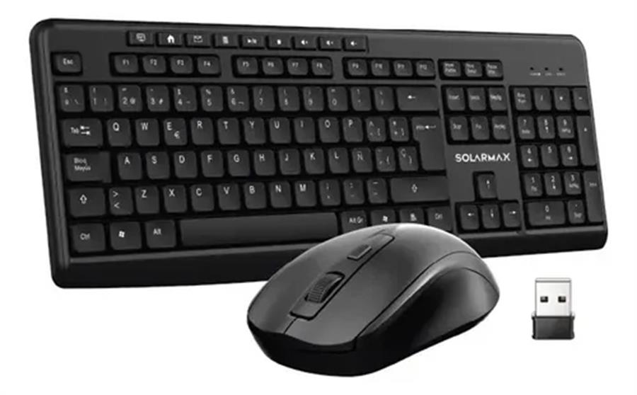 Comobo Teclado y Mouse Inalambrico Solarmax (KMC2300B) Negro