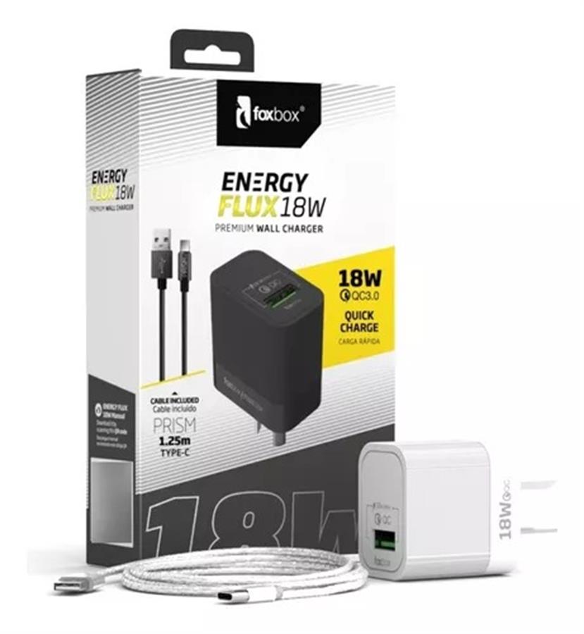 Cargador Foxbox Flux 18W Cable Prism Tipo C