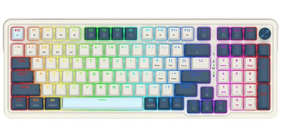 Teclado Redragon Eisa Pro K686 Blanco - Azul