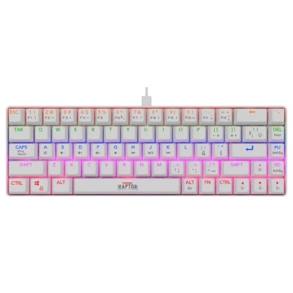 Teclado Gamer Raptor Fireclaw M68 Mecanico Retroiluminado Switch Red Outemu White (7879)