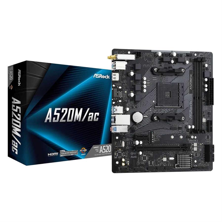 MOTHER ASROCK (AM4) A520M/AC (BULK)