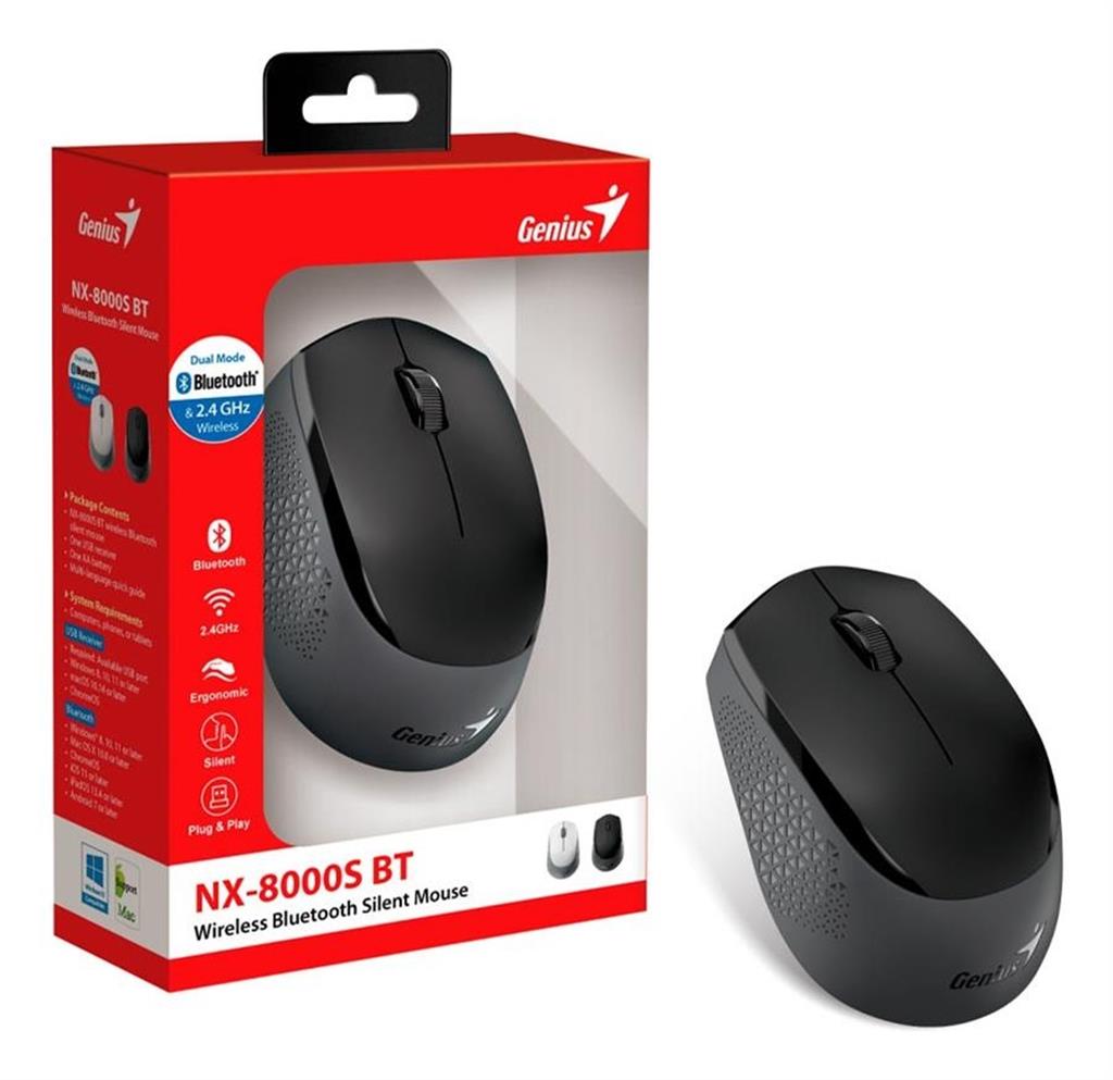 Mouse Inalámbrico Genius Bluetooth NX-8000s Negro