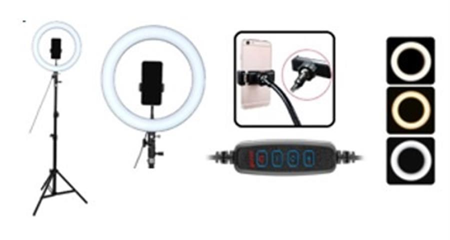 ARO DE LUZ 12 PULGADAS DX-300 CON TRIPODE