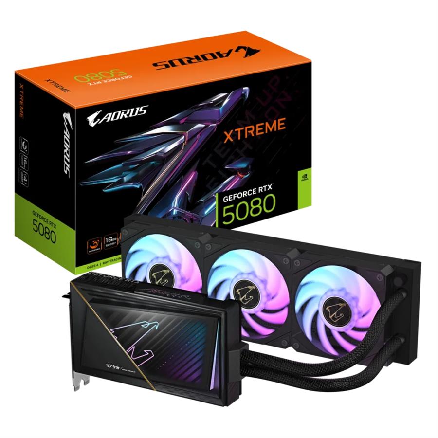 Placa De Video Gigabyte Aourus RTX 5080 Xtreme Waterforce 16GB