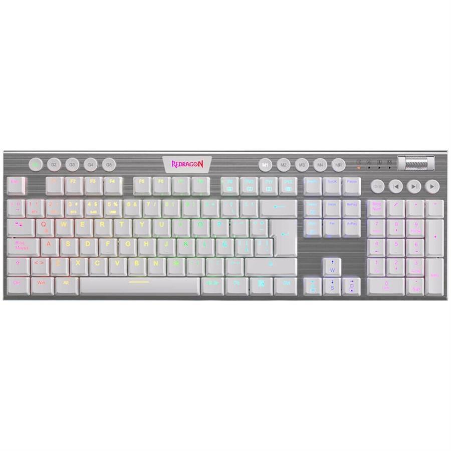 Teclado Inalámbrico Redragon Horus RGB K619 Blanco