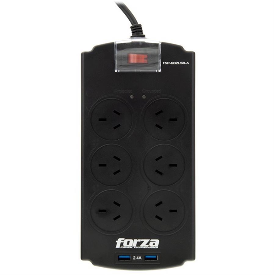 Protector Tensión FSP FORZA 2200W 6 Tomas + 2 USB A