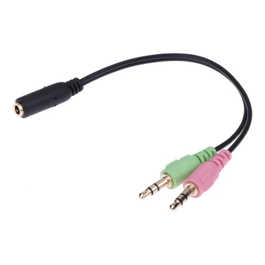Cable Adaptador Audio 3,5mm (h) a Mic (m) + Auricular (m)