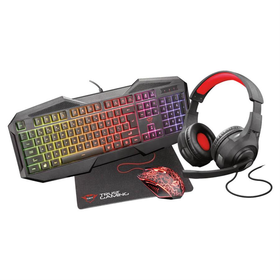 TRUST GAMING COMBO TECLADO 4EN1 GXT1180RW