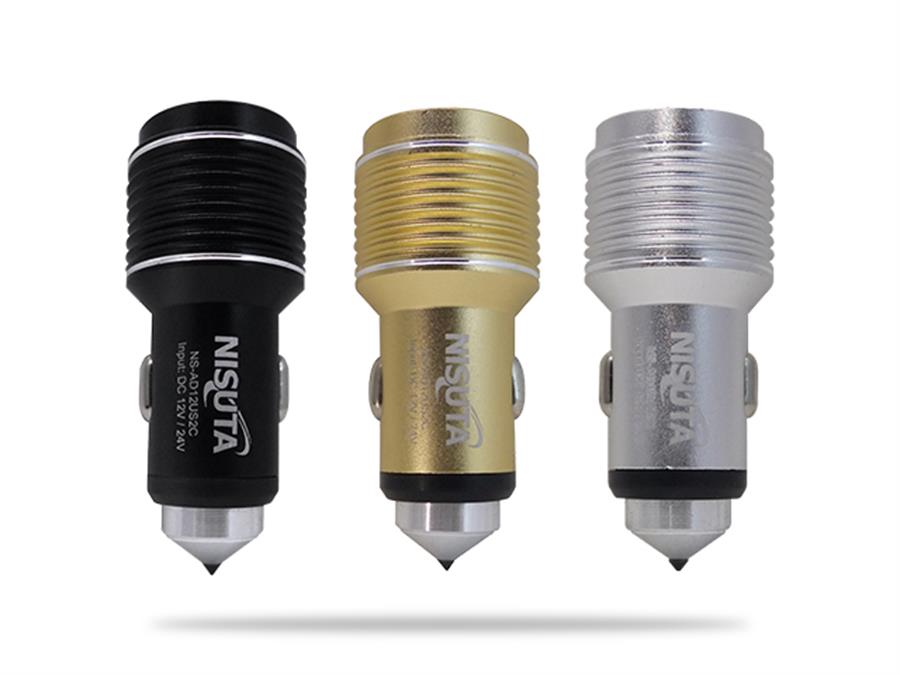 Cargador 12v a 1 USB C 3A +1 USB 3.1A Nisuta (NS-AD12US2C)
