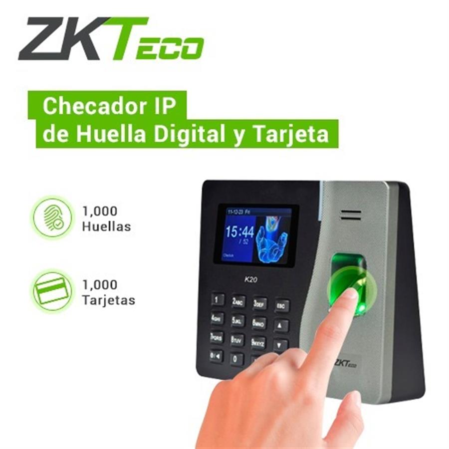 Control Acceso Biometrico Sin Fuente ZKTeco (K20)