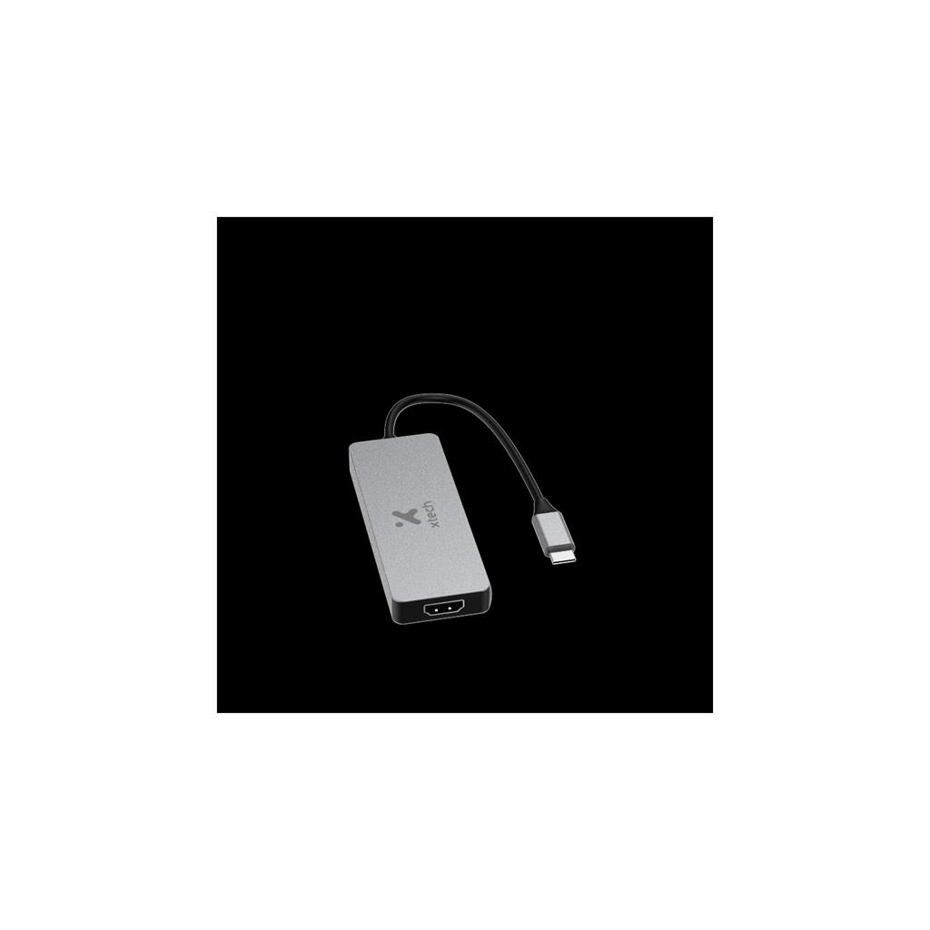 Adaptador Xtech , Multipuerto 5 en 1, Usb C, 17cm
