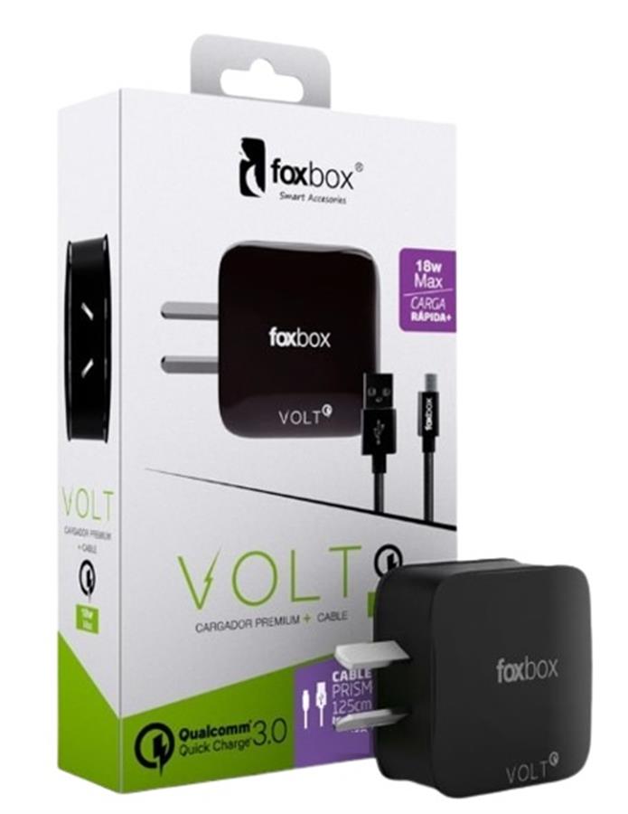Cargador Volt QC 3.6 A cable micro usb Foxbox