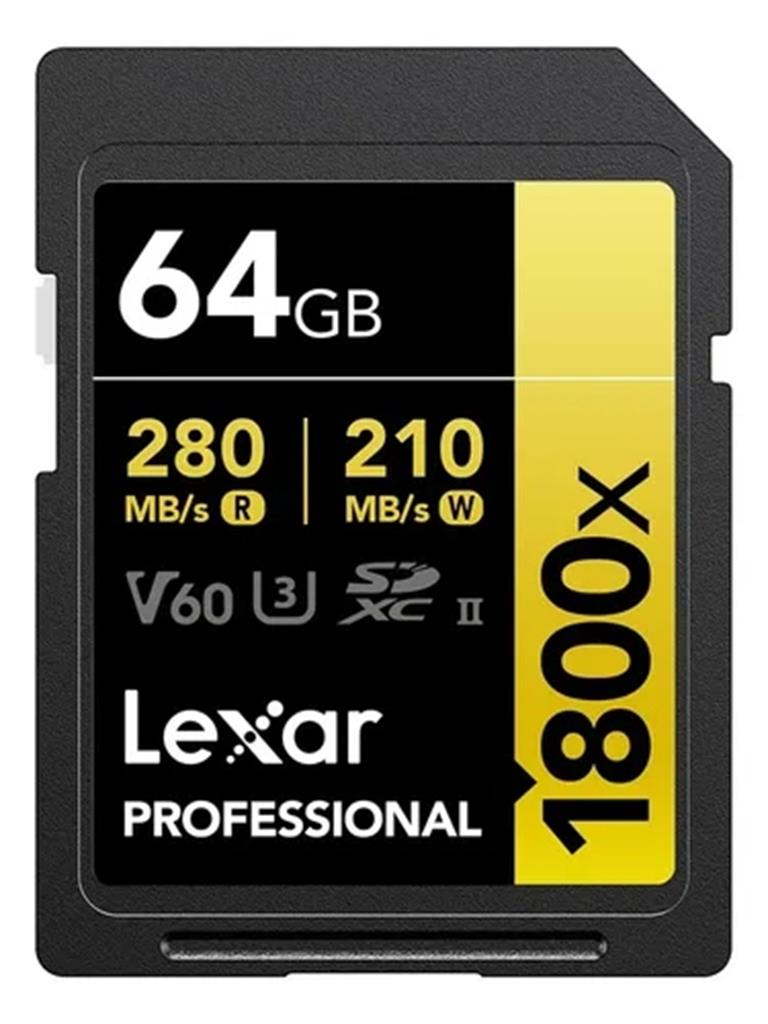 Tarjeta SDXC Lexar 1800X 64GB UHS-II  C10