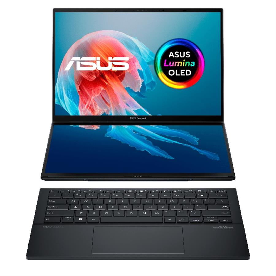 Notebook Asus Zenbook Duo Intel Core Ultra 9 285H 32GB DDR5 SSD 2TB Intel Arc 140T 14" Dual 3K Oled 120Hz Touchscreen